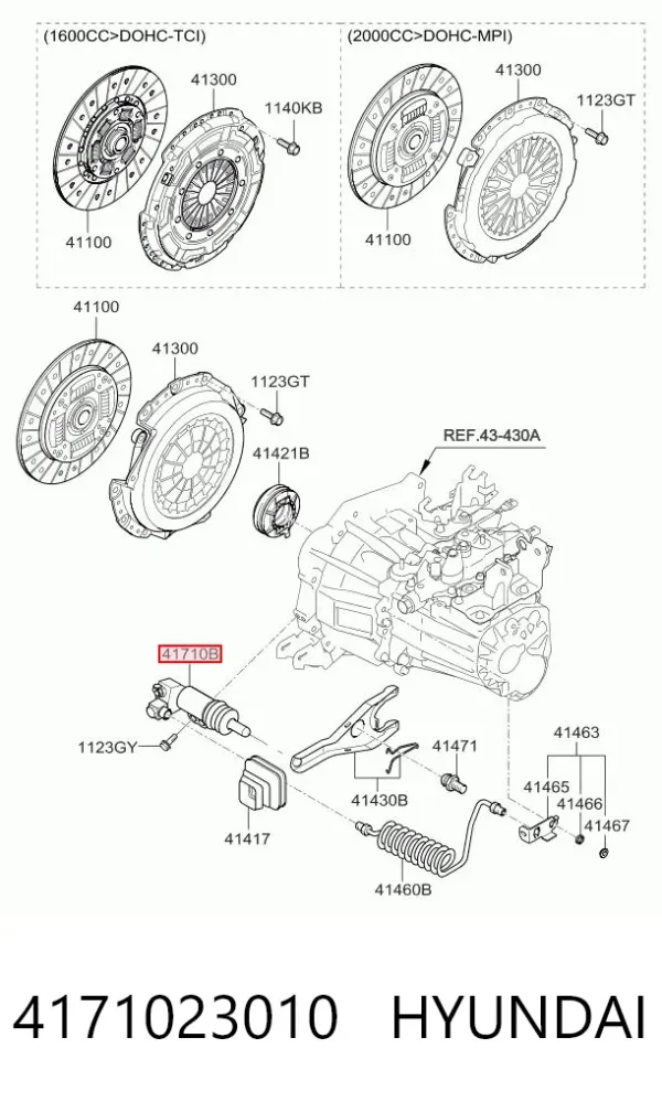 Bombin de embrague 4171023010 Hyundai/Kia