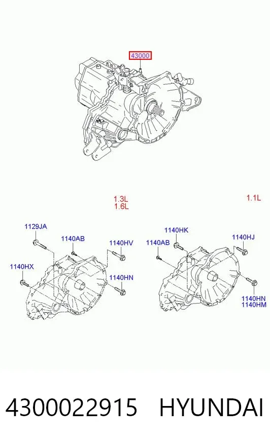 Caja de cambios 4300022915 Hyundai/Kia