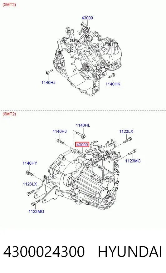 Caja de cambios 4300024300 Hyundai/Kia