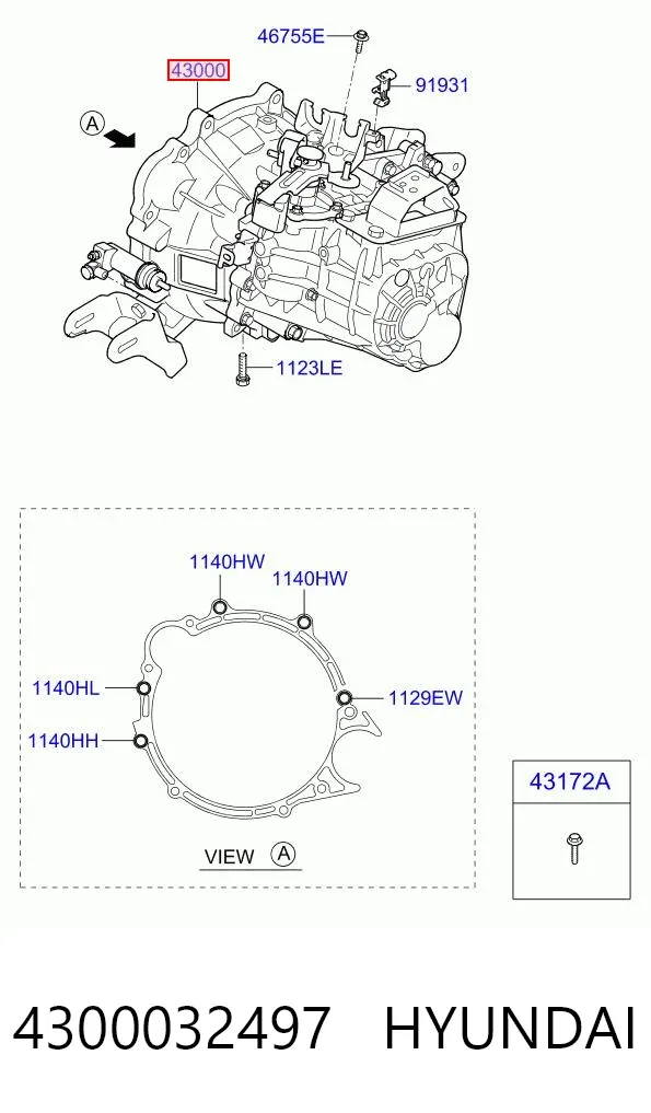Caja de cambios 4300032497 Hyundai/Kia