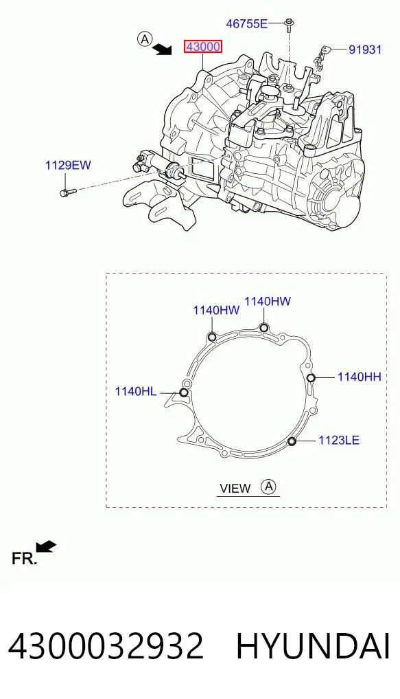 Caja de cambios 4300032932 Hyundai/Kia