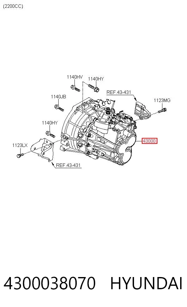 Caja de cambios 4300038070 Hyundai/Kia