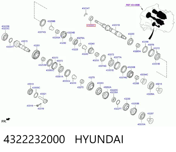 Cojinete, caja de cambios 4322232000 Hyundai/Kia