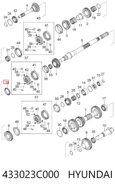 Anillo sincronizador HYUNDAI 433023C000