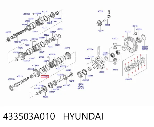 Anillo sincronizador 433503A010 Hyundai/Kia