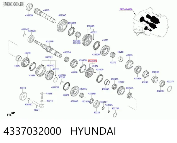 Anillo sincronizador 4337032000 Hyundai/Kia