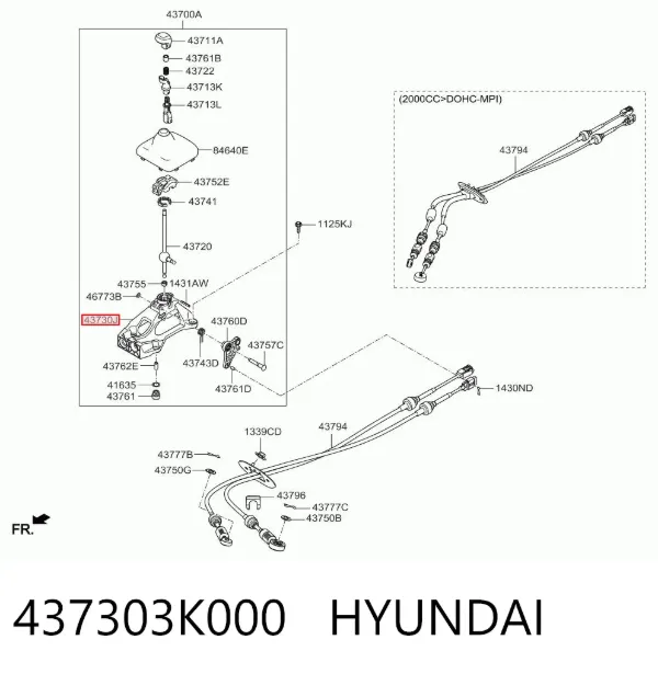 Palanca de cambios Hyundai Sonata V