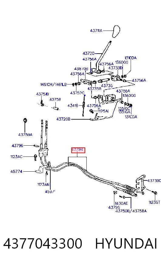 Cables de caja de cambios Hyundai H100 