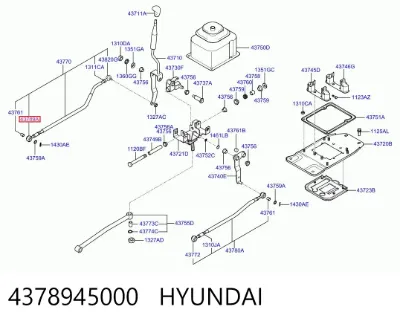 Terminal de varilla de la caja de cambios HYUNDAI 4378945000