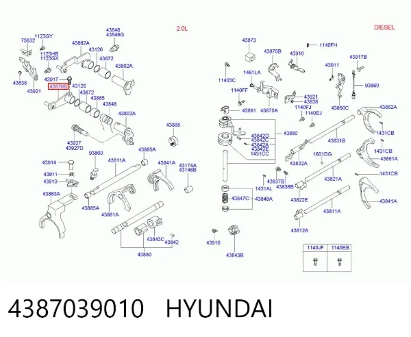  4387039010 Hyundai/Kia