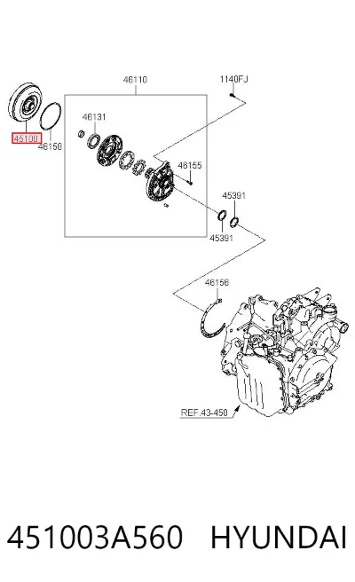 Convertidor de par HYUNDAI 451003A560