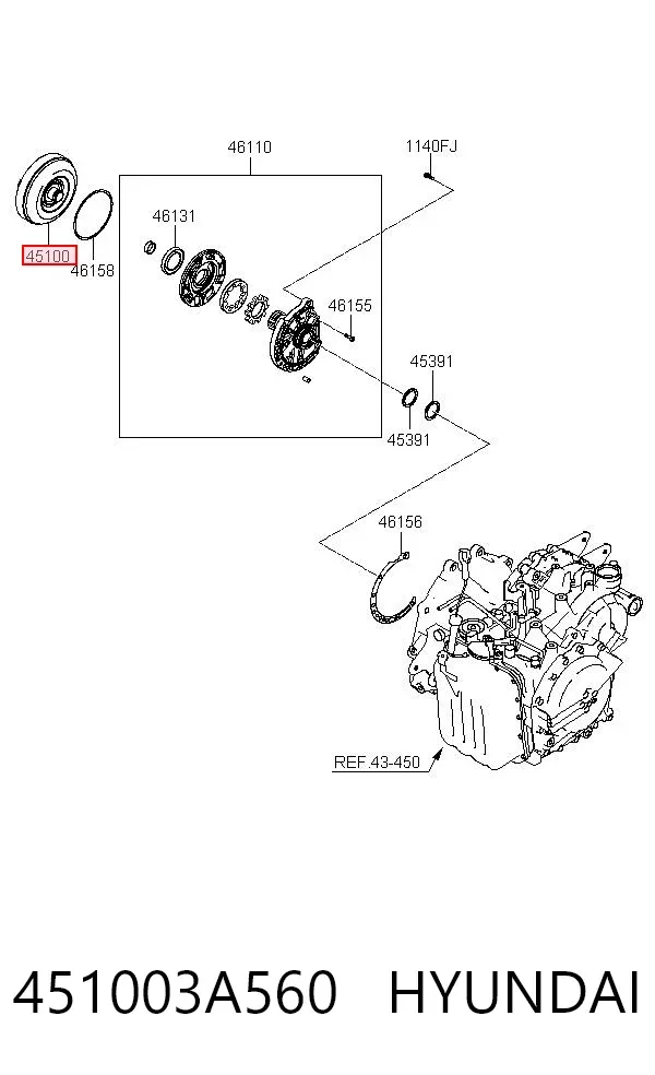 Convertidor de par 451003A560 Hyundai/Kia