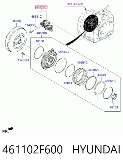 Bomba de aceite de la transmisión automática HYUNDAI 461102F600