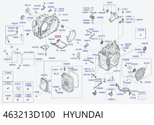 Filtro de transmisión automática 463213D100 Hyundai/Kia