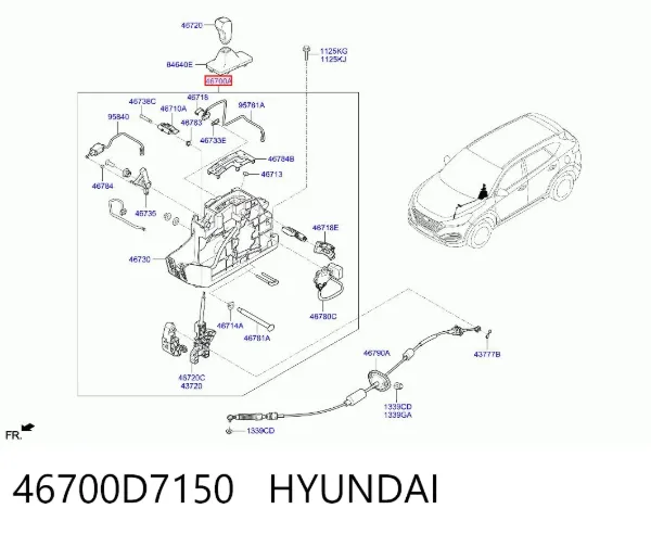 Palanca de cambios 46700D7150 Hyundai/Kia