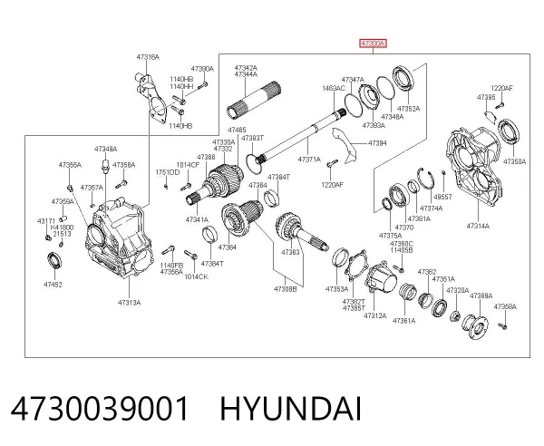 Caja de transferencia 4730039001 Hyundai/Kia