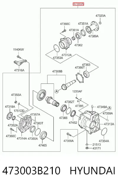 Caja de transferencia HYUNDAI 473003B210
