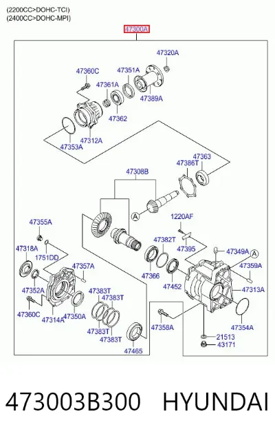 Caja de transferencia HYUNDAI 473003B300