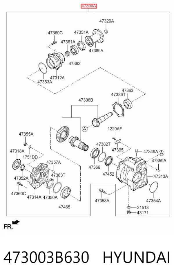 Caja de transferencia 473003B630 Hyundai/Kia