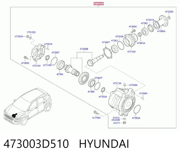 Caja de transferencia 473003D510 Hyundai/Kia