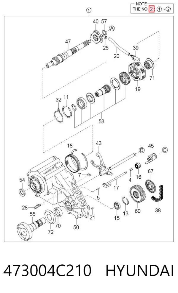Caja de transferencia 473004C210 Hyundai/Kia