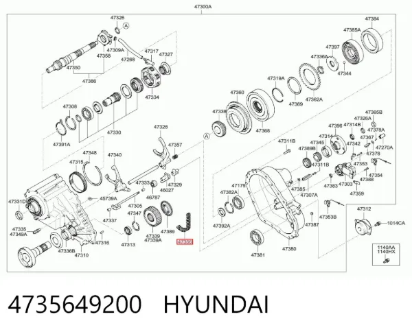 Cadena de la caja de transferencia 4735649200 Hyundai/Kia