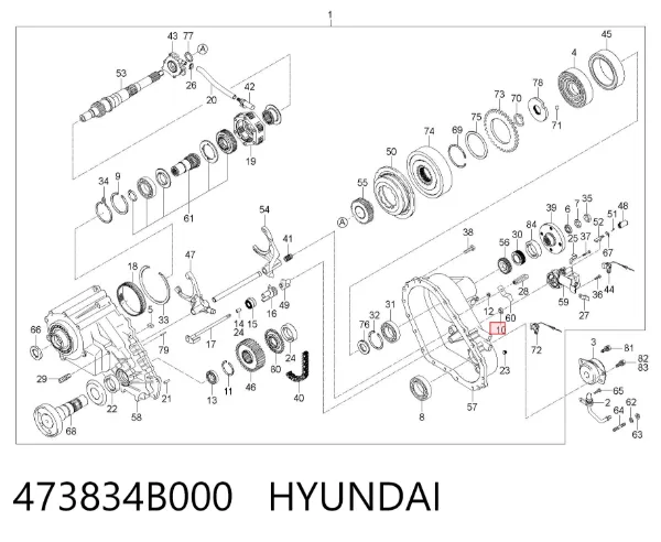 Retén de salida trasero de la caja de transferencia 473834B000 Hyundai/Kia