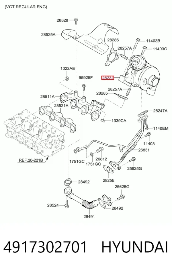 Turbocompresor 4917302701 Hyundai/Kia