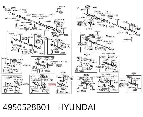 Junta homocinetica 4950528B01 Hyundai/Kia
