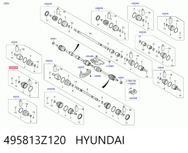 Fuelle de palier delantero exterior Hyundai Sonata VII