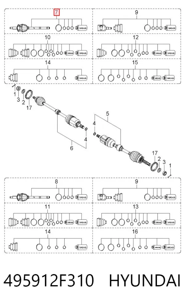 Junta homocinetica 495912F310 Hyundai/Kia