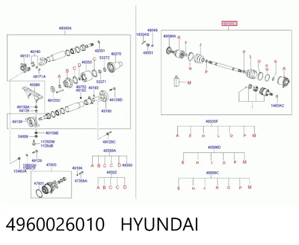 Semieje 4960026010 Hyundai/Kia