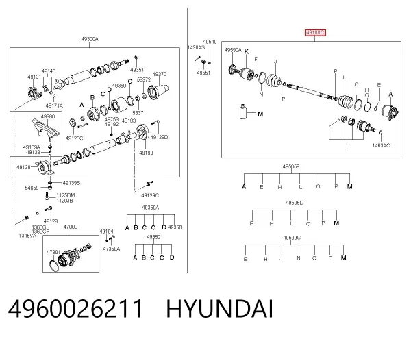 Semieje 4960026211 Hyundai/Kia
