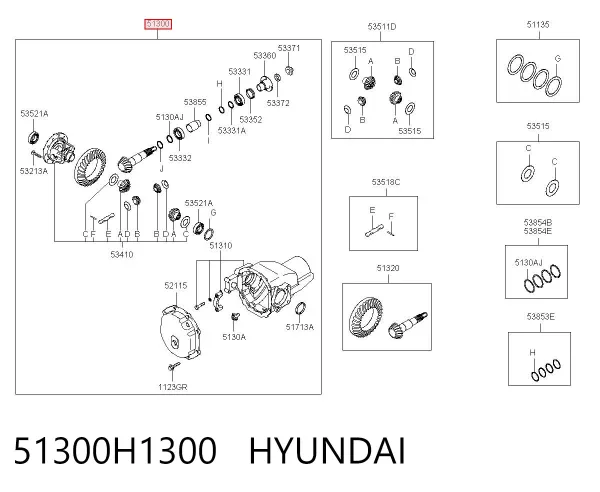 Diferencial delantero 51300H1300 Hyundai/Kia