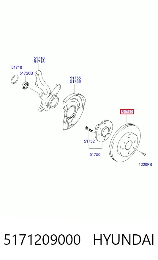 Disco de freno 5171209000 Hyundai/Kia