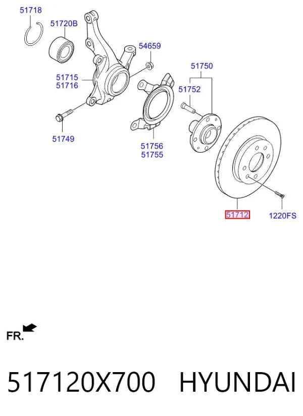 Disco de freno 517120X700 Hyundai/Kia