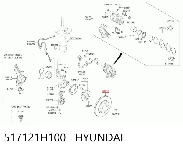 Disco de freno 517121H100 Hyundai/Kia