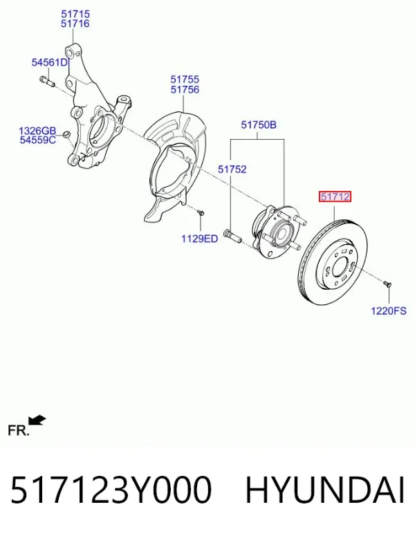 Disco de freno 517123Y000 Hyundai/Kia