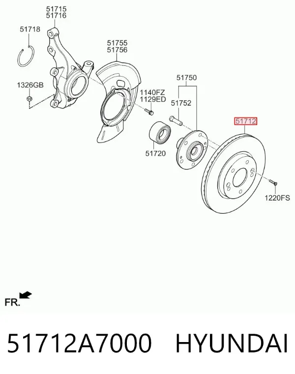 Disco de freno 51712A7000 Hyundai/Kia