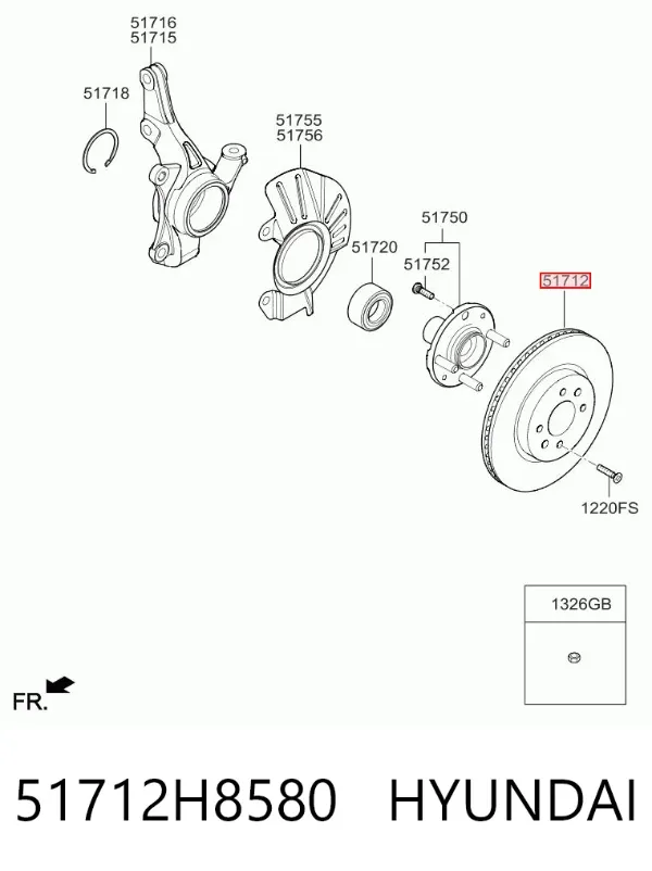 Disco de freno 51712H8580 Hyundai/Kia