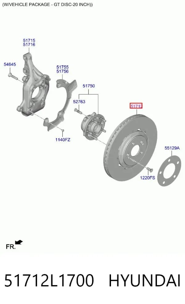 Disco de freno 51712L1700 Hyundai/Kia