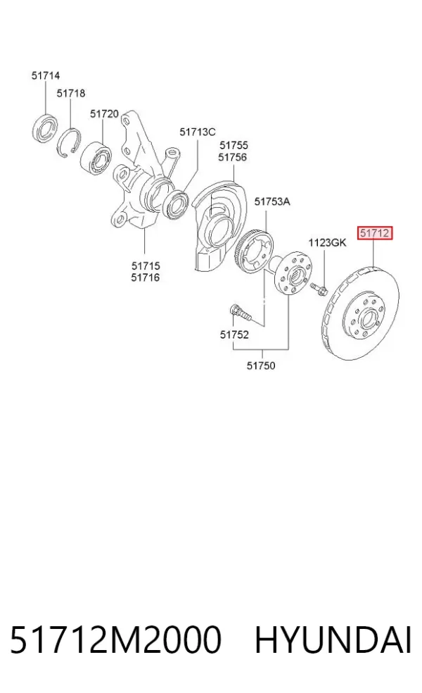 Disco de freno 51712M2000 Hyundai/Kia