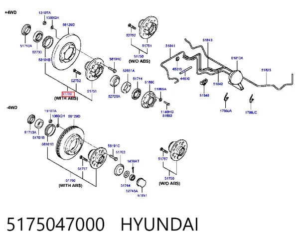 Buje de rueda delantero 5175047000 Hyundai/Kia
