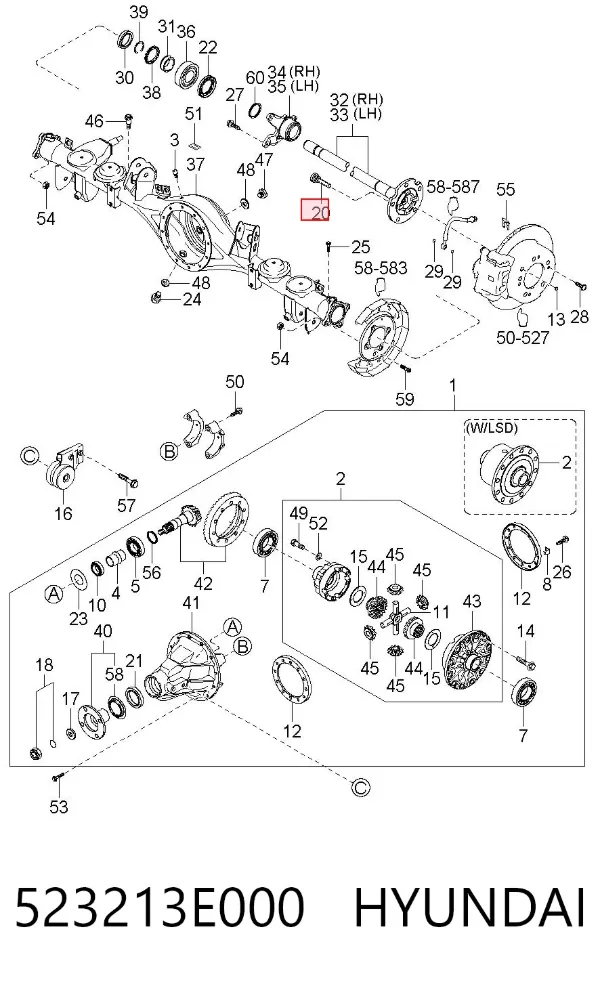 Perno de cubo 523213E000 Hyundai/Kia
