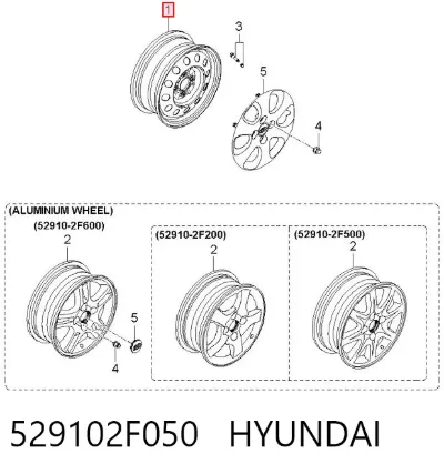 Rin de acero estampado HYUNDAI 529102F050