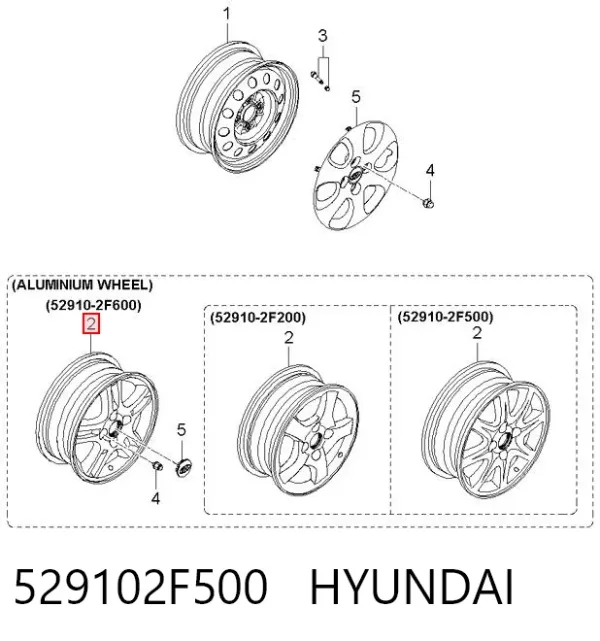Llantas 529102F500 Hyundai/Kia