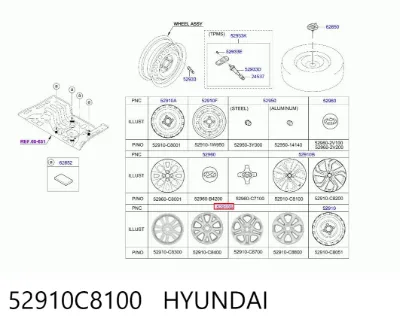 Llantas de aleación HYUNDAI 52910C8100