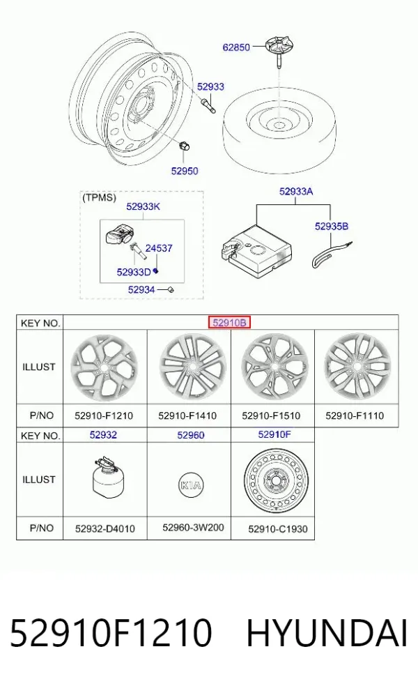 Llantas 52910F1210 Hyundai/Kia