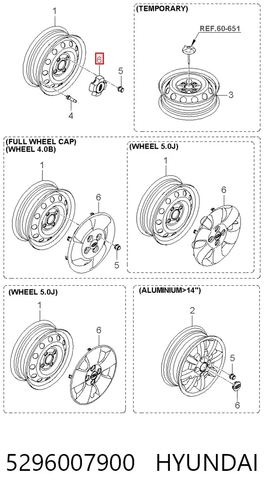 Tapacubos 5296007900 Hyundai/Kia