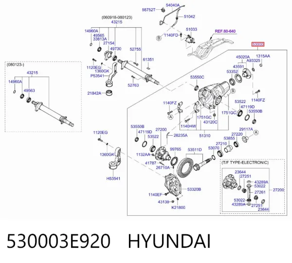 Reductor delantero 530003E920 Hyundai/Kia